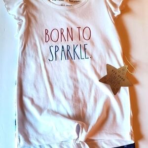 Rae Dunn BORN TO SPARKLE Top & Shorts 2-Piece Set Americana Girls, Size 6X